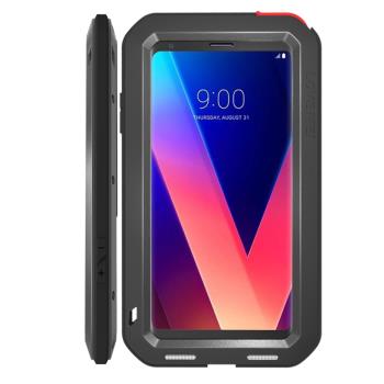 軍工裝甲防摔適用LG V40手機殼金屬矽膠V30+/V35保護套全包邊男潮