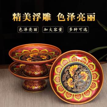 供盤家用上供水果佛前供果盤家用合金供佛財神爺佛前貢品盤水果盤