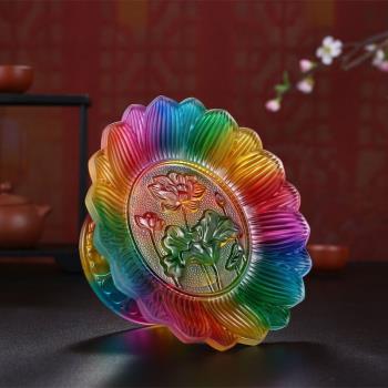 琉璃蓮花果盤 家用供奉用品 供佛供盤果碟水果盤供盤貢品供果盤