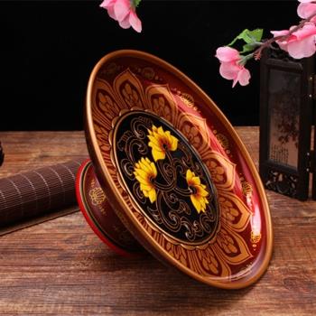 合金蓮花供果盤貢盤蓮花供佛盤果碟供碟財神供盤水果供佛前供盤