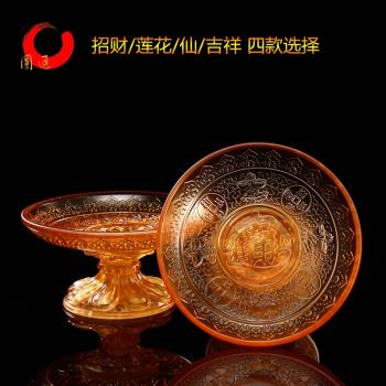 佛具用品佛前供果果盤上供供佛果盤供財神仙字吉祥蓮花供盤貢碟大