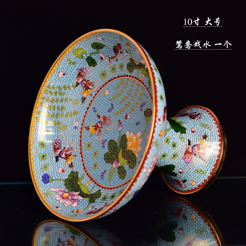 北京景泰藍宮廷風仿古供盤純手工銅胎掐絲琺瑯10寸托盤果盤禮佛具