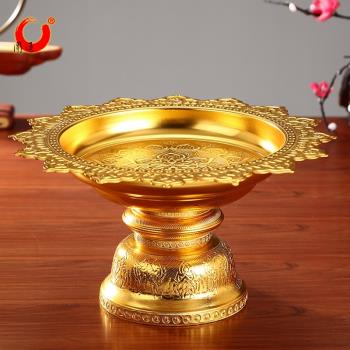 鎏金蓮花果盤供盤水果盤供佛家用藏式泰國貢品佛堂供果果盤貢盤
