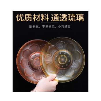 佛前膠琉璃果盤蓮花供盤家用水果貢盤果碟佛具琉璃水果盤廠家