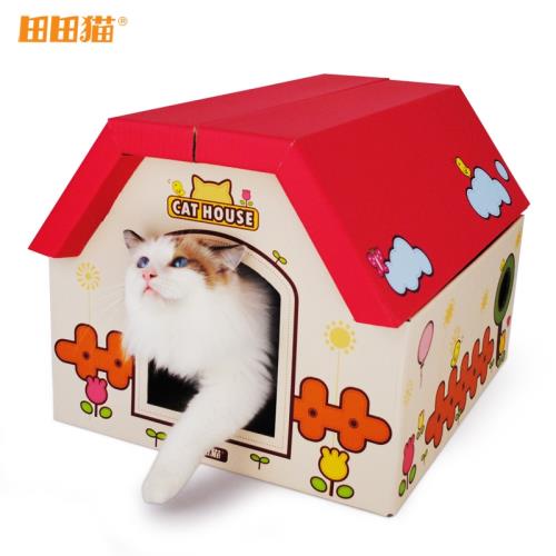 田田貓 貓玩具 超穩定瓦楞紙肥貓貓房子/貓抓板/貓窩