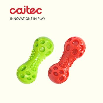 caitec寵物狗狗發聲玩具啞鈴彈力好潔齒磨牙耐咬柯基法鬥中小型犬