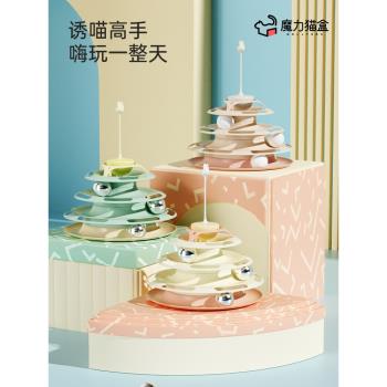 貓玩具自嗨解悶貓轉盤玩具球逗貓棒貓咪解悶自動逗貓玩具大全用品