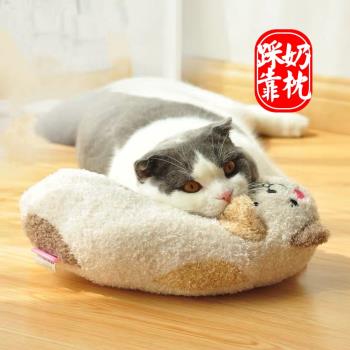 日本多格漫靠枕毛絨磨牙奶墊貓咪
