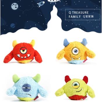 Q-monster狗狗毛絨玩具磨牙發聲耐咬解悶狗狗小中大型犬寵物玩具