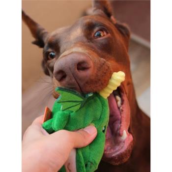 qmonster狗狗毛絨發聲玩具球泰迪柴犬中小型犬啃咬解悶互動陪伴
