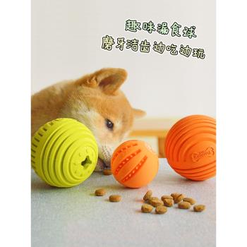 大紅狗 LaRoo萊諾柴犬漏食玩具解壓磨牙潔齒天然橡膠益智漏食球狗