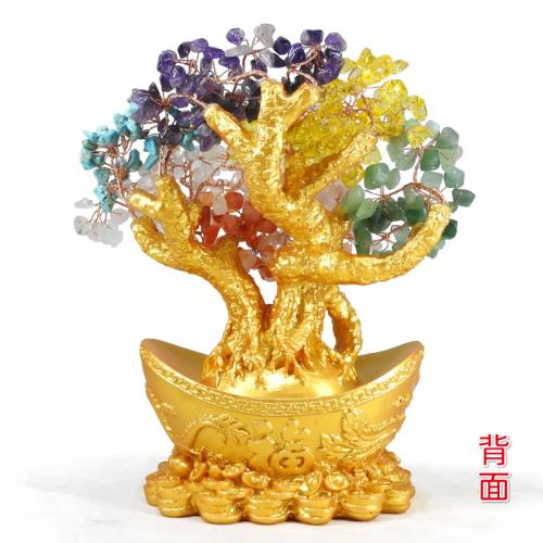 吉祥開運坊】水晶樹【招財/財位天然七彩水晶龍鳳元寶招財樹特大高約 吉祥開運坊】水晶樹【招財/財位天然七彩水晶龍鳳元寶招財樹特大高約