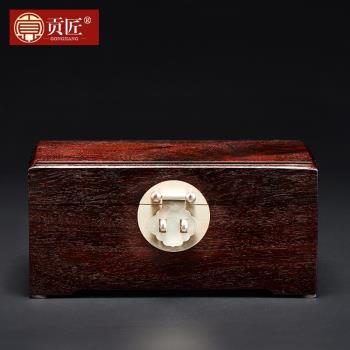 印度小葉紫檀木官皮箱銅木工藝品珠寶首飾收納盒紅木家具婚嫁禮盒