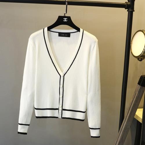 春秋2025新款開衫女針織毛衣女外搭上衣小香風外套女學生黑白條紋