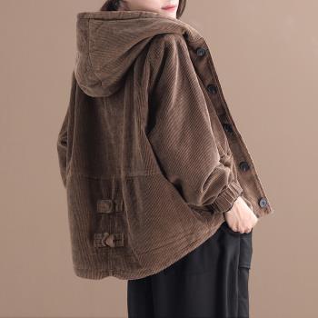 早春燈芯絨薄款ins潮女士短外套