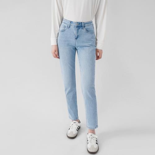 古田森褲子女秋冬2026高腰休閑褲子淺色男友九分牛仔褲4S3076