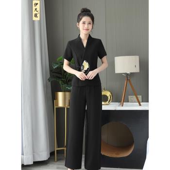 美容師工服高階套裝秋冬新款女氣質養生足浴按摩SPA足療技師制服