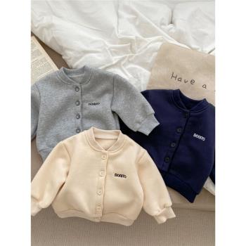 ins嬰兒刺繡字母潮童寶寶外套