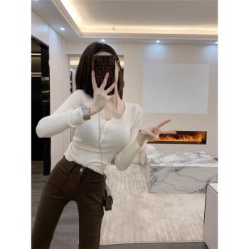 Leathercat打底衫內搭女秋冬2022年新款高階感修身顯瘦針織衫上衣