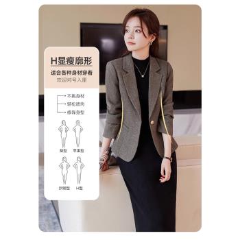 女士加厚毛呢西裝外套秋冬季新款休閑氣質小個子修身短款羊毛西服