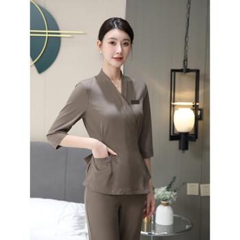 美容服工作服夏季新款高階美容院足浴按摩spa會所技師制服套裝女
