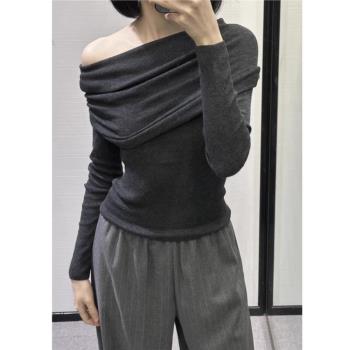 ZARA KISS高階感一字領針織上衣