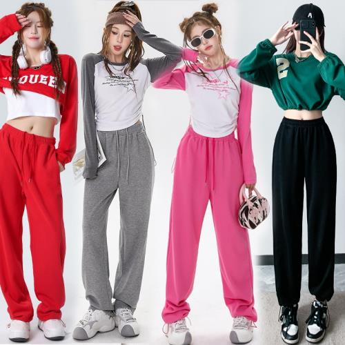 嘻哈街舞套裝爵士舞服裝女成人寬松運動演出服跳舞秋冬時髦練功服