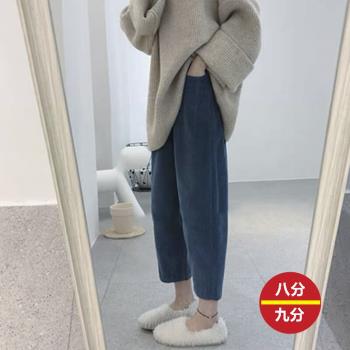 燈芯絨矮小個子加厚九分奶奶褲