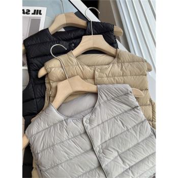 日單純元實用輕型圓領背心羽絨服
