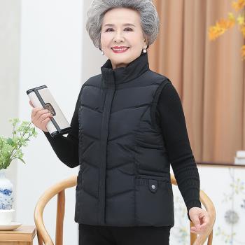 奶奶背心秋冬坎肩外套羽絨棉馬甲