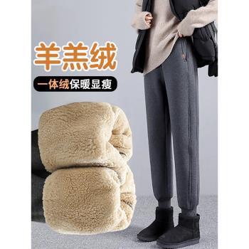 羊羔絨秋冬季加厚保暖外穿運動褲