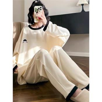 莫代爾睡衣長袖胖妹妹學生居家服