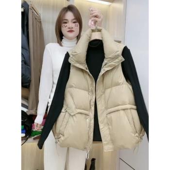 歐洲站無袖外穿坎肩羽絨服馬甲