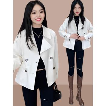 復古女士短款風衣小個子2024春秋季新款洋氣外套氣質爆款女裝歐貨