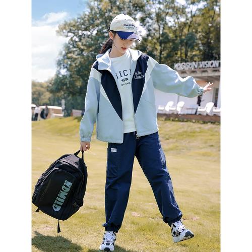 初中學生外套新款2026大童外套兩件套裝青少年春秋季高中生少女