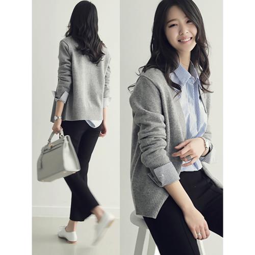 2025春季新款外搭開衫毛衣女韓版寬松長袖百搭短款春秋針織衫外套