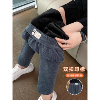 燈芯絨哈倫褲女秋冬季加絨褲子女2024新款爆款加厚雪尼爾蘿卜女褲