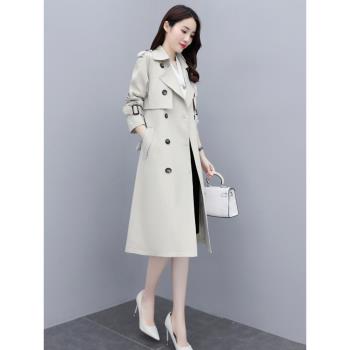 cormusse高階中長款風衣外套女2024春秋季新款氣質時尚英倫風大衣