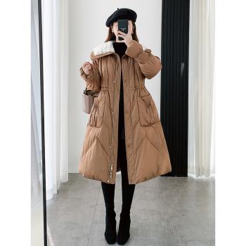 中長款淑女闊版氣質水貂毛羽絨服