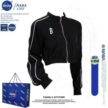 NASA美式短款棒球服外套女春秋季2023新款衛衣小個子高腰夾克上衣