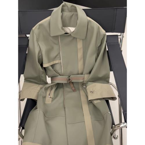 2025新款韓系風格穿搭小個子中長款綠色工裝皮衣外套女款秋季風衣