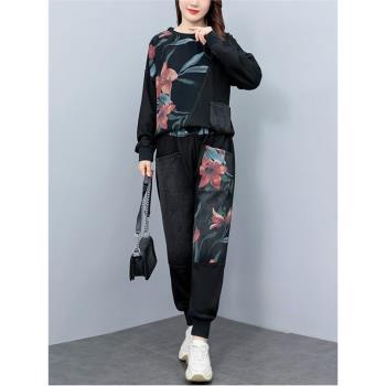 洋氣牛仔內搭兩件套中老年女裝