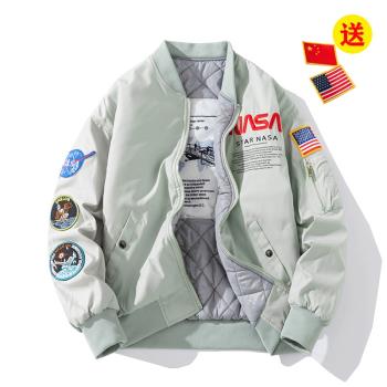 NASA寬松飛行員夾克加厚棉服外套
