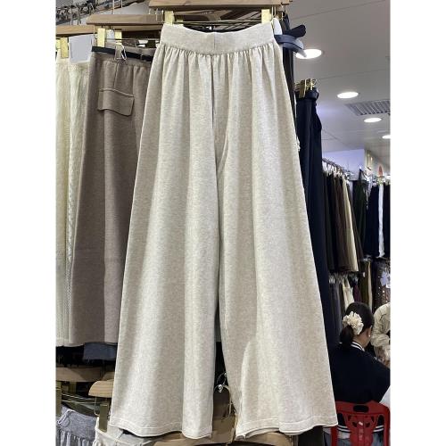 虧本~特價清倉~現貨~女慵懶風垂感寬松百搭闊腿休閑褲子675L