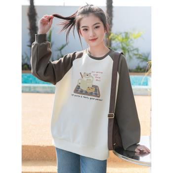 初中學生秋季衛衣少女2023新款大童高中生時尚韓版打底衫圓領上衣