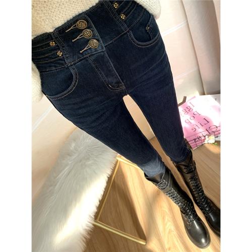 超高腰收腹緊身牛仔褲女2025早秋新款彈力修身顯瘦魔術小腳鉛筆褲