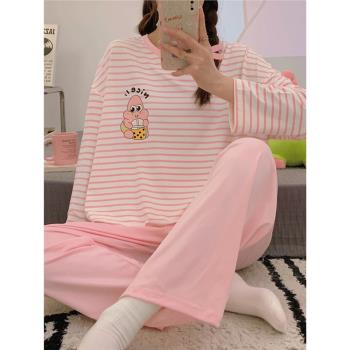 莫代爾睡衣印花條紋休閑服卡通
