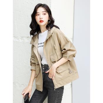 外套女短款休閑寬松bf風衣工裝