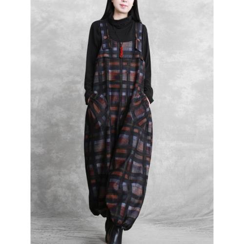 兮風品牌時尚休閑個性連體衣寬松百搭氣質毛呢連體褲子2025秋冬女