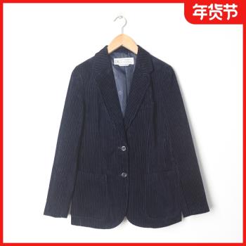 春秋季絲絨修身西裝外套